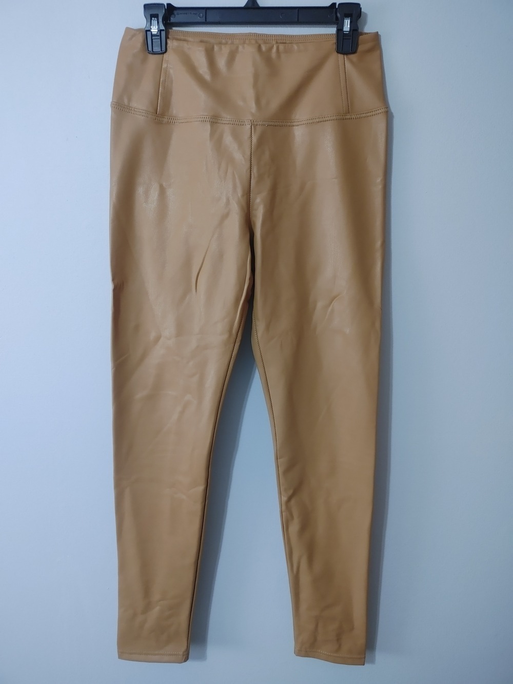 Bagatelle Tan Vegan Leather Leggings Fleece Lined M